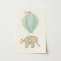 Elephant Hot Air Balloon Wall Art