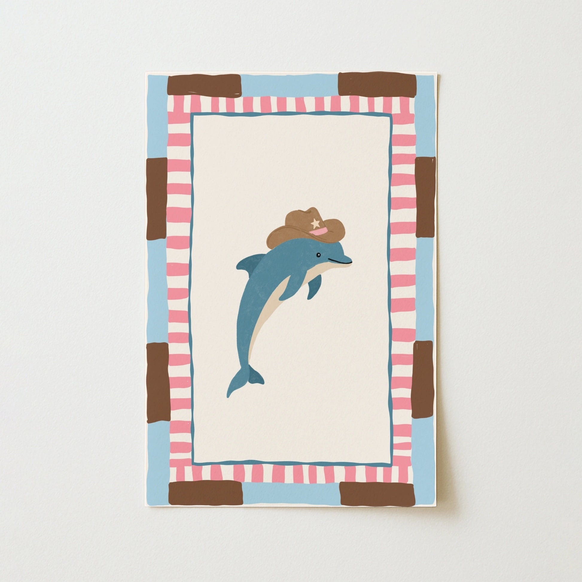 Arte murale di delfino cowboy