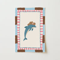 Arte murale di delfino cowboy