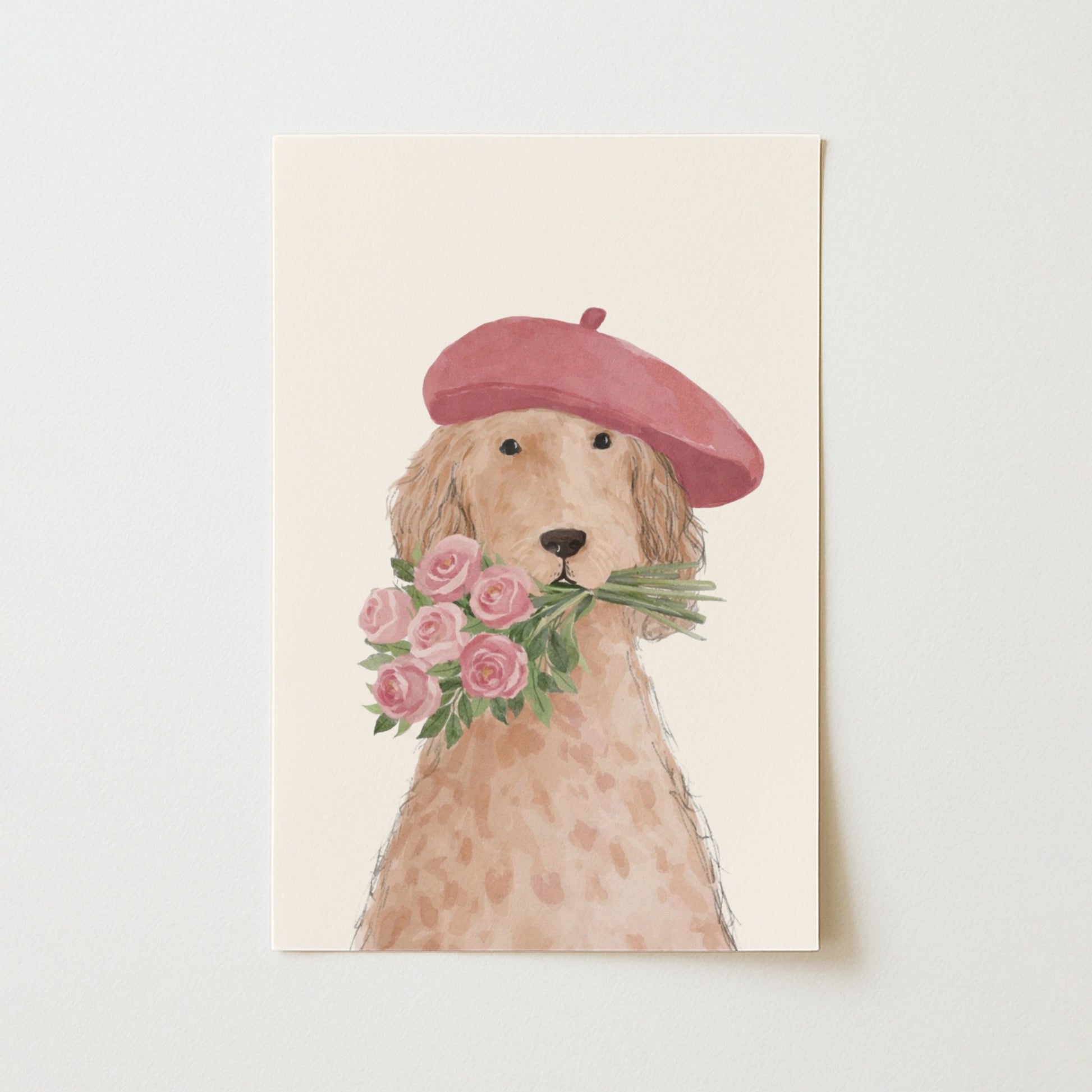 Parisian Dog Nursery Print, Girls Room Decor