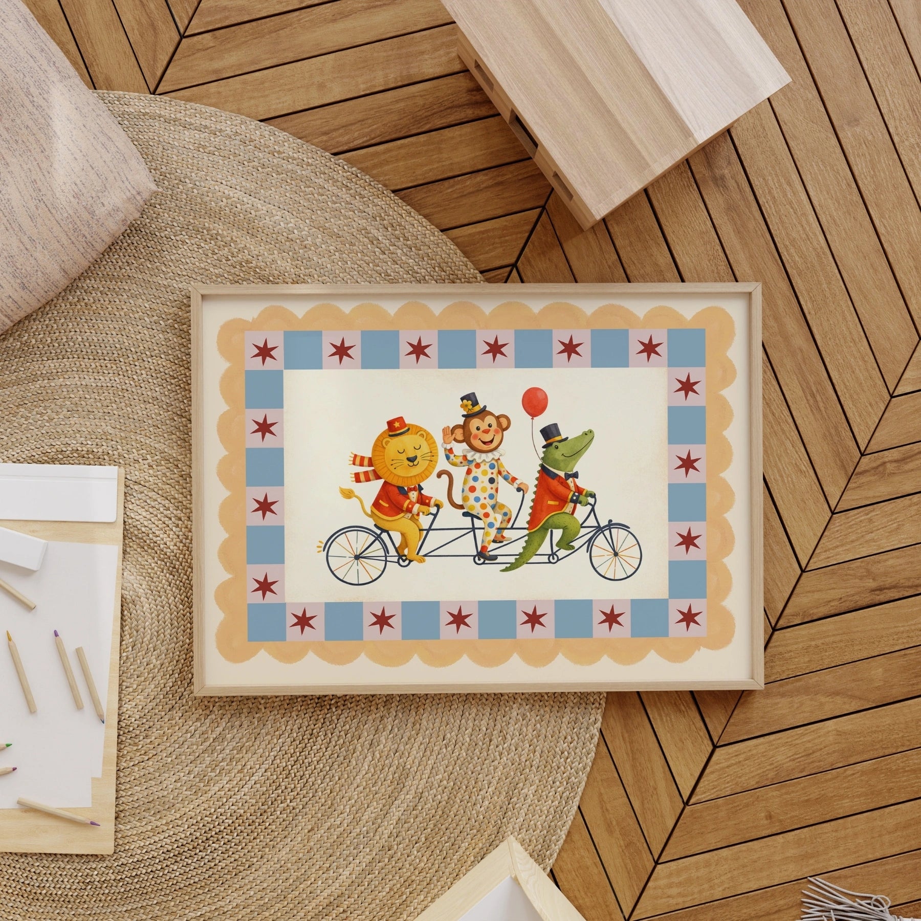 Circus Animal Parade Nursery Print, Circus Nursery Decor