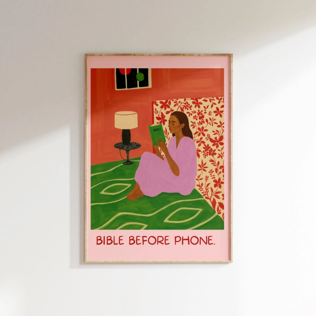 Bible Before Phone Wall Art – Morning Routine Christian Print, Christian Wall Decor