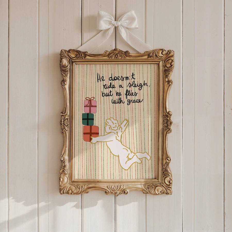 Christmas Angel Wall Art – Graceful Holiday Quote Poster