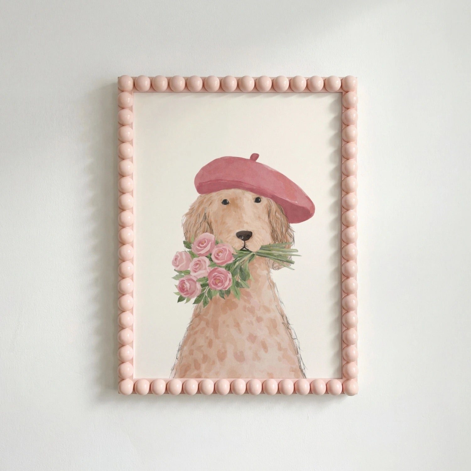 Parisian Dog Nursery Print, Girls Room Decor