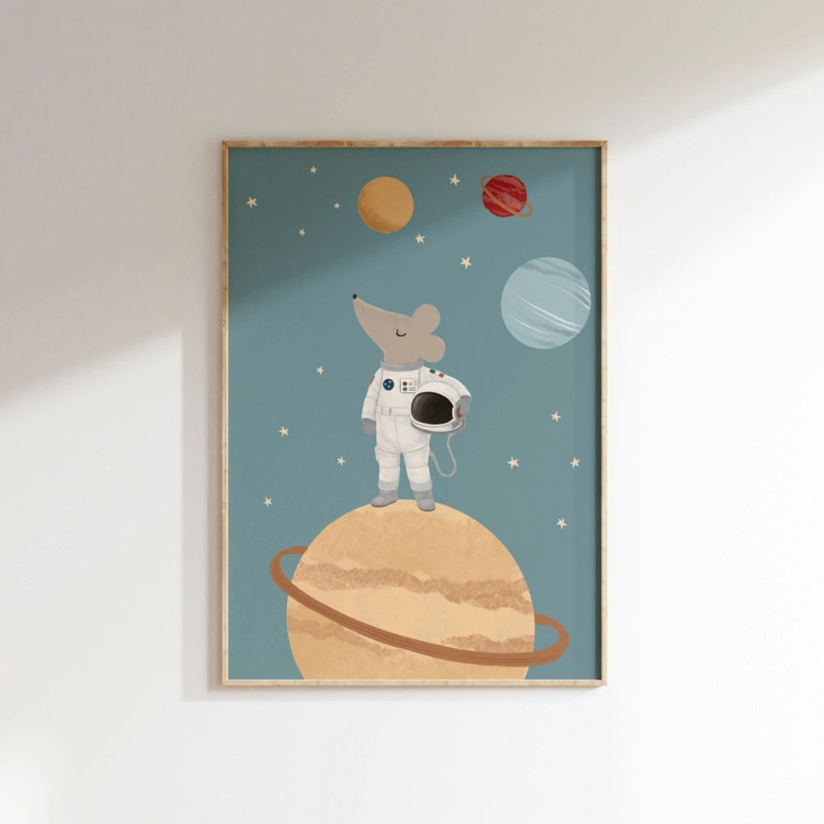 Mouse Astronaut Print, Space Nursery Decor