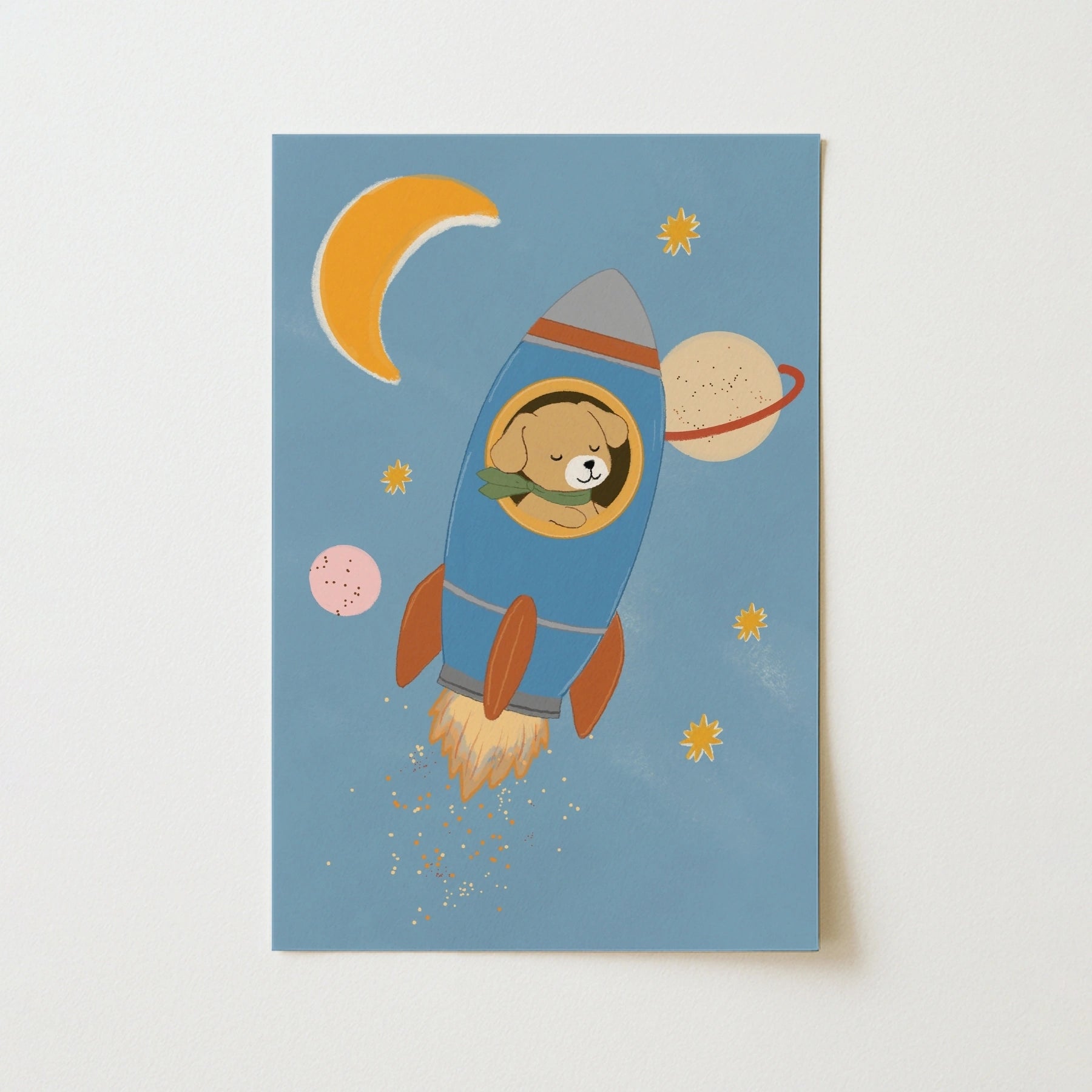 Rocket Dog Space Nursery Wall Art