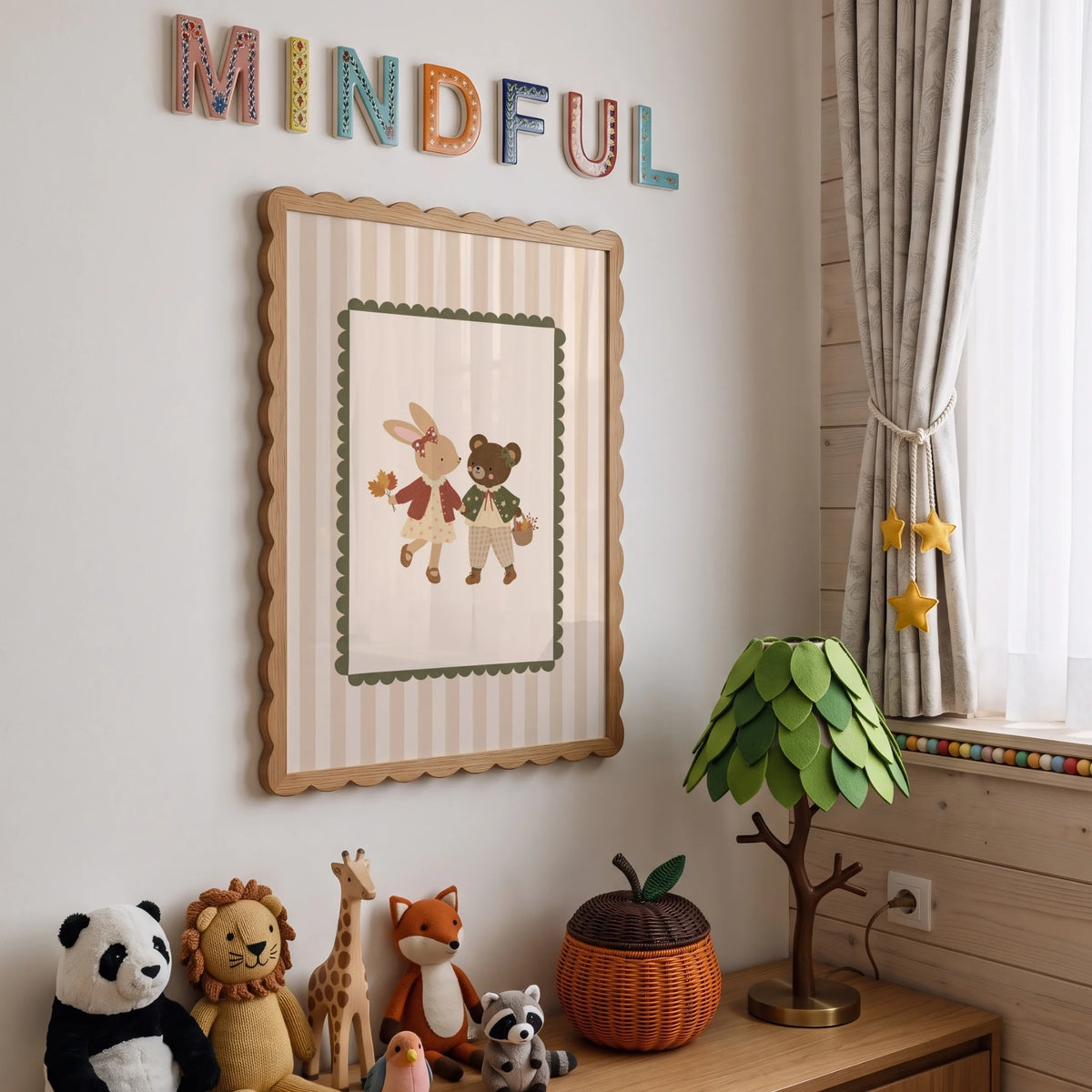 Bunny and Bear Autumn Friends – Poster fürs Baby- und Kinderzimmer