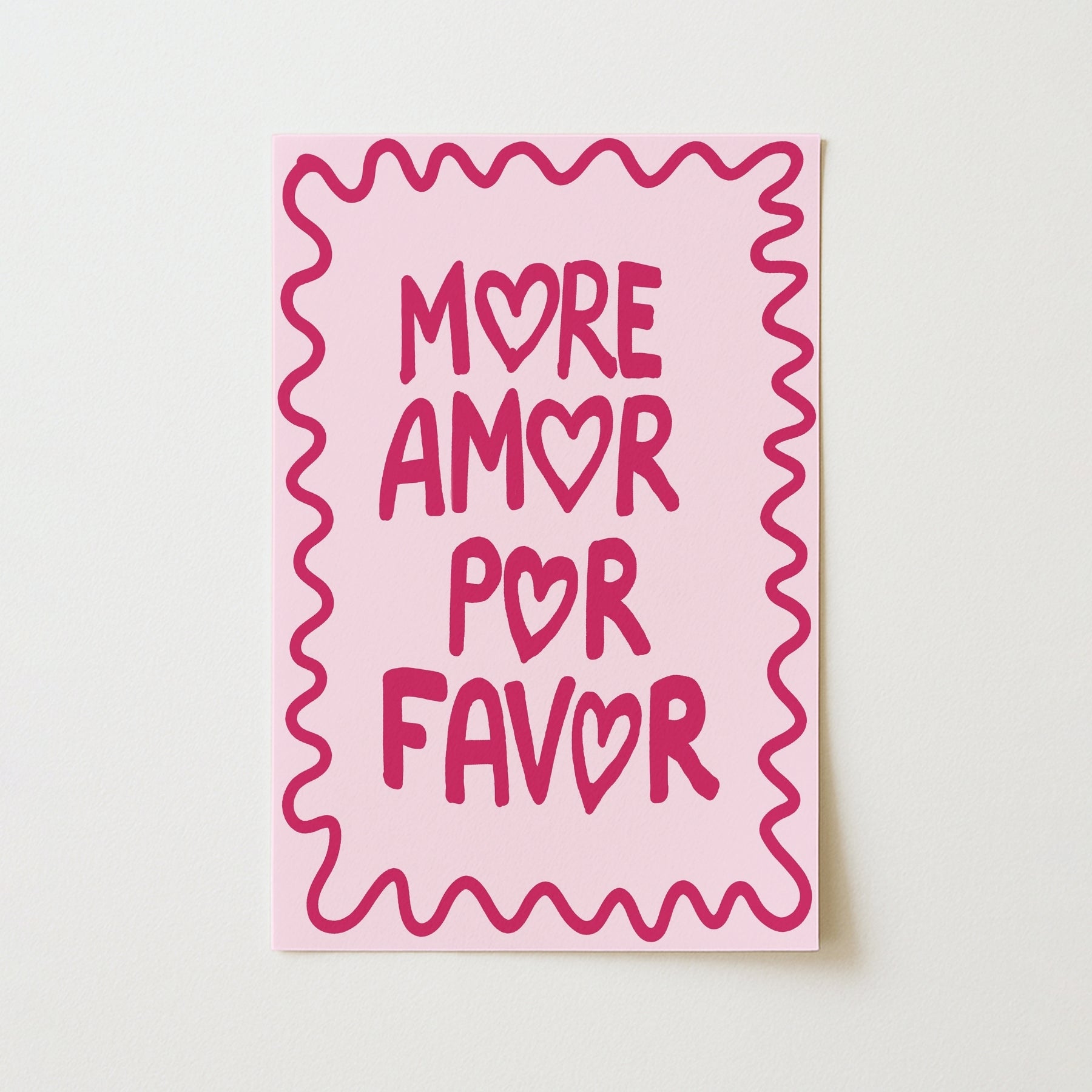 More Amor Por Favor Wall Art – Bold Pink Love Poster