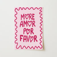 More Amor Por Favor Wall Art – Bold Pink Love Poster