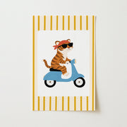 Tiger Scooter – Nursery & kids wall art