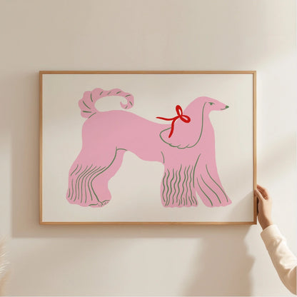 Pink Poodle Nursery Print – Cute Animal Wall Art for Kids