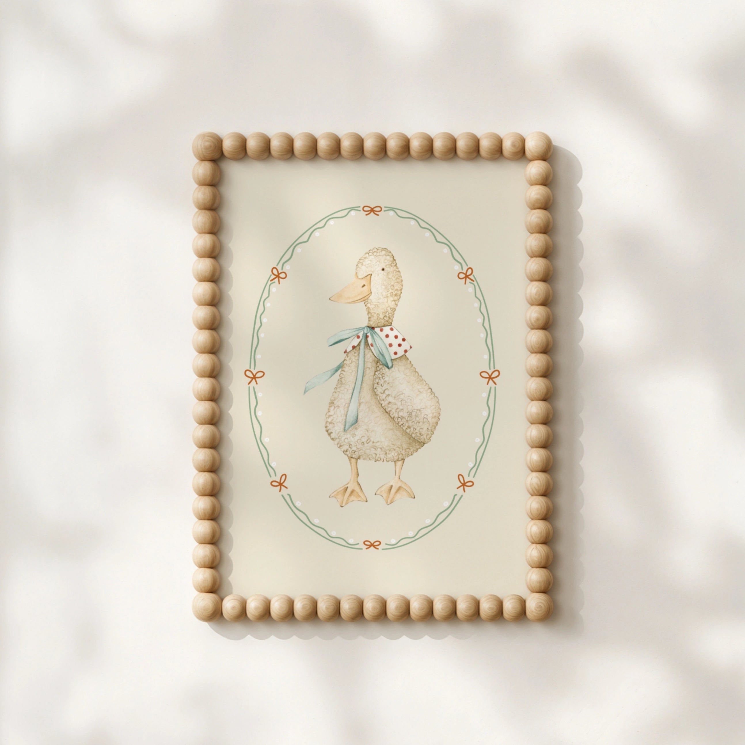 Curly Duck Wall Art - Vintage Farm Nursery Print, Vintage Nursery Decor