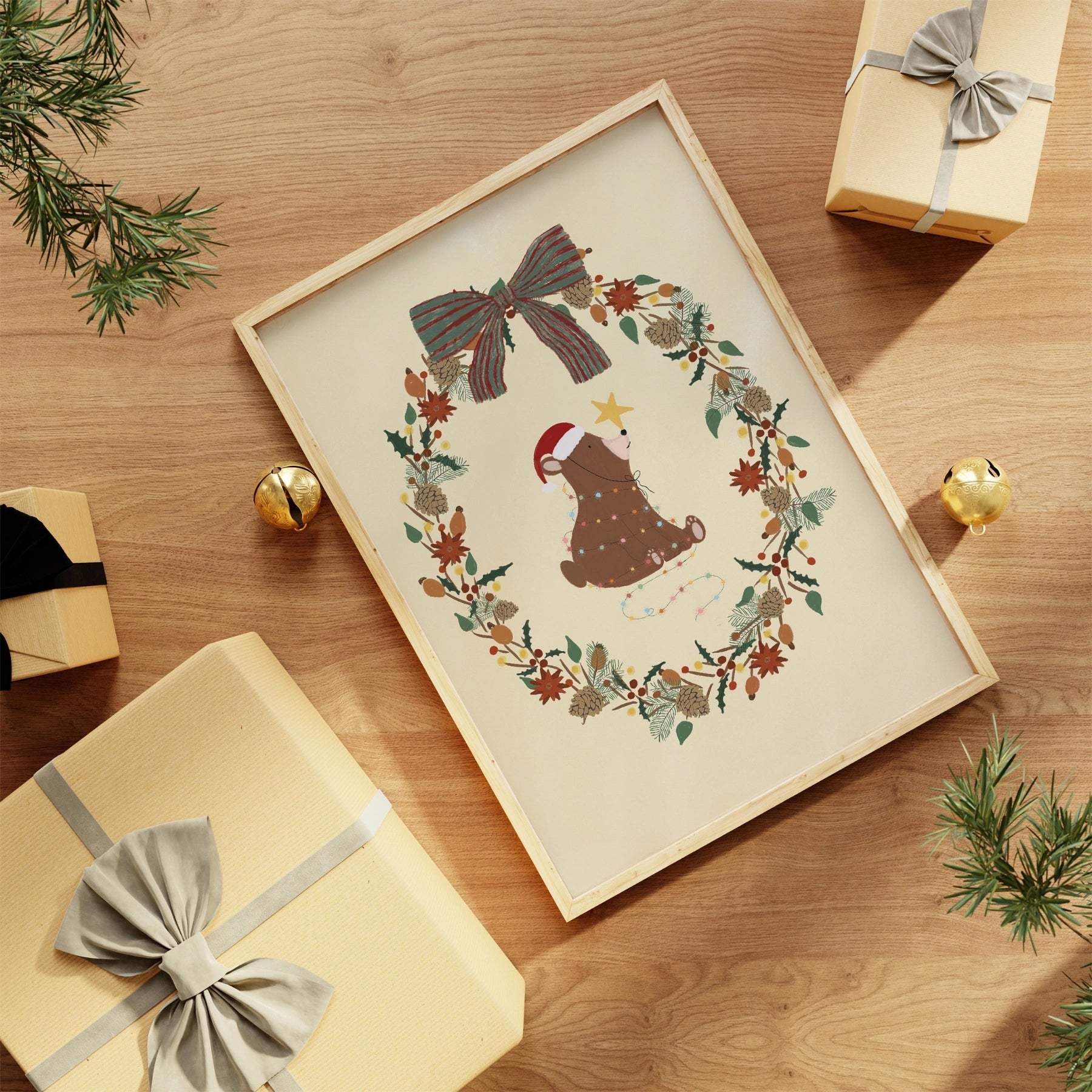 Ghirlanda di Natale con orsetto