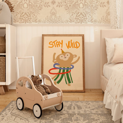 Stay Wild Monkey Print – Fun Nursery Wall Art for Kids