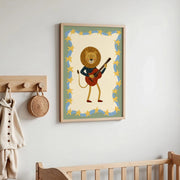 Lion Playing Guitar – Nursery & kids wall art