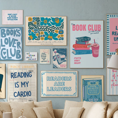 Handmade Blue Bookish Decor, over 100 prints