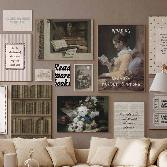 Handmade Dark Academia Bookish Decor, over 70 prints