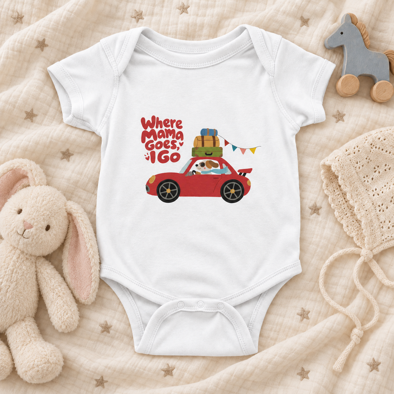 Where Mama Goes, I Go – Baby Short Sleeve Bodysuit