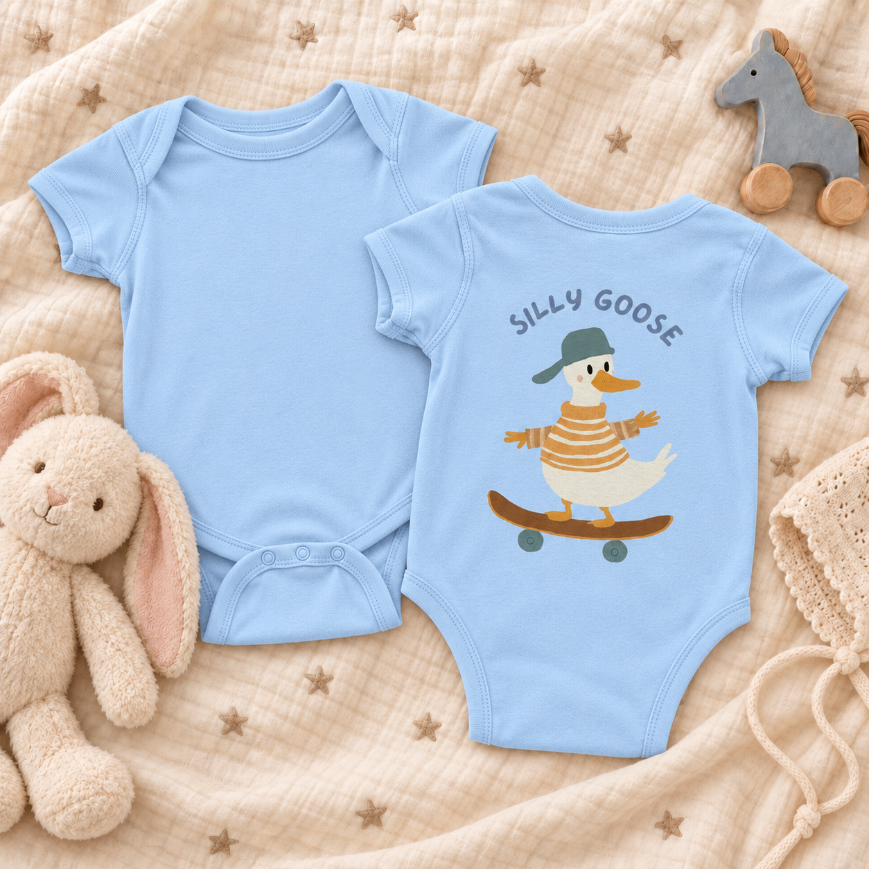 Silly Goose Skateboard – Baby Short Sleeve Bodysuit