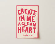 Clean Heart Psalm – Christian Wall Art