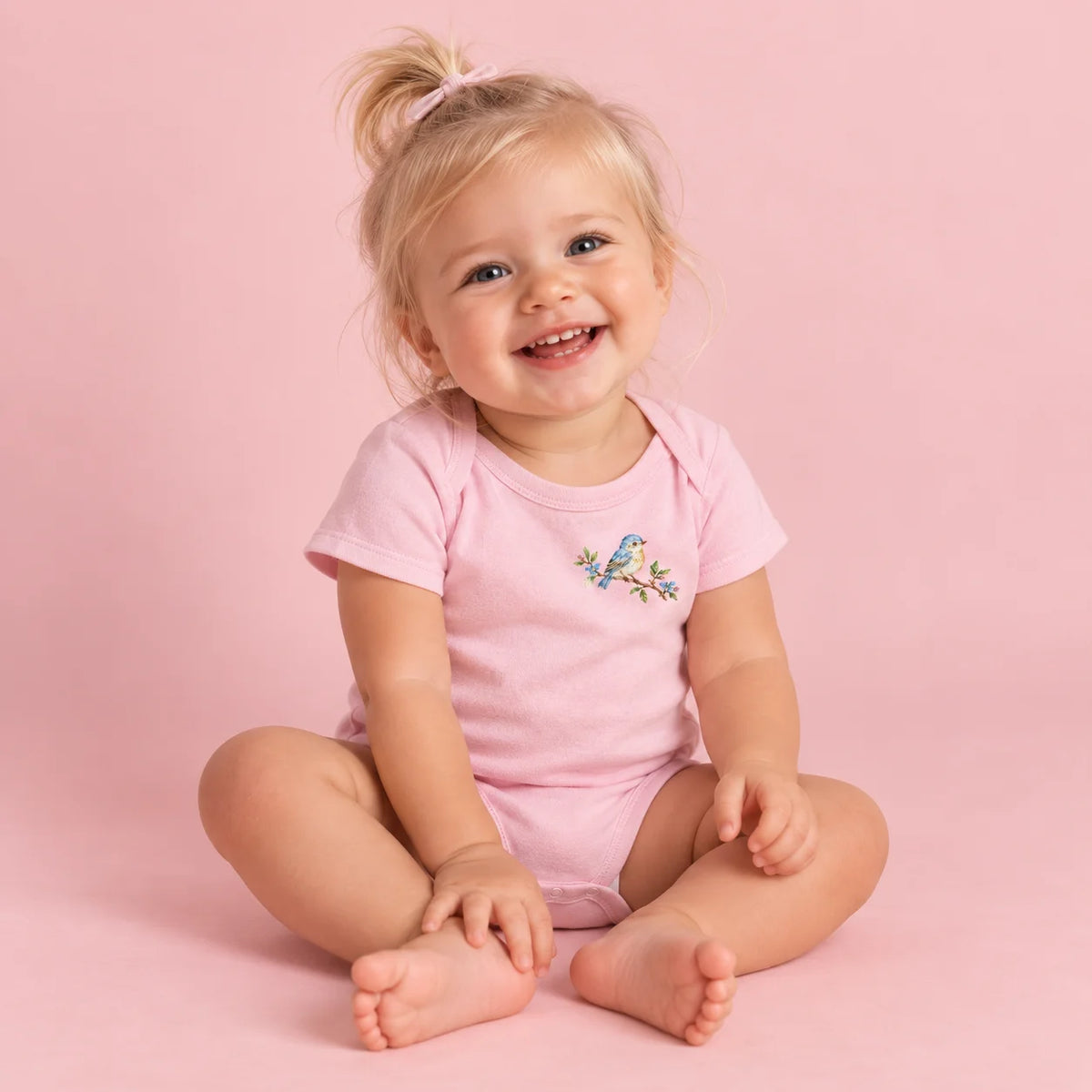 Little Fawn & Bluebird – Romper met korte mouwen voor baby's