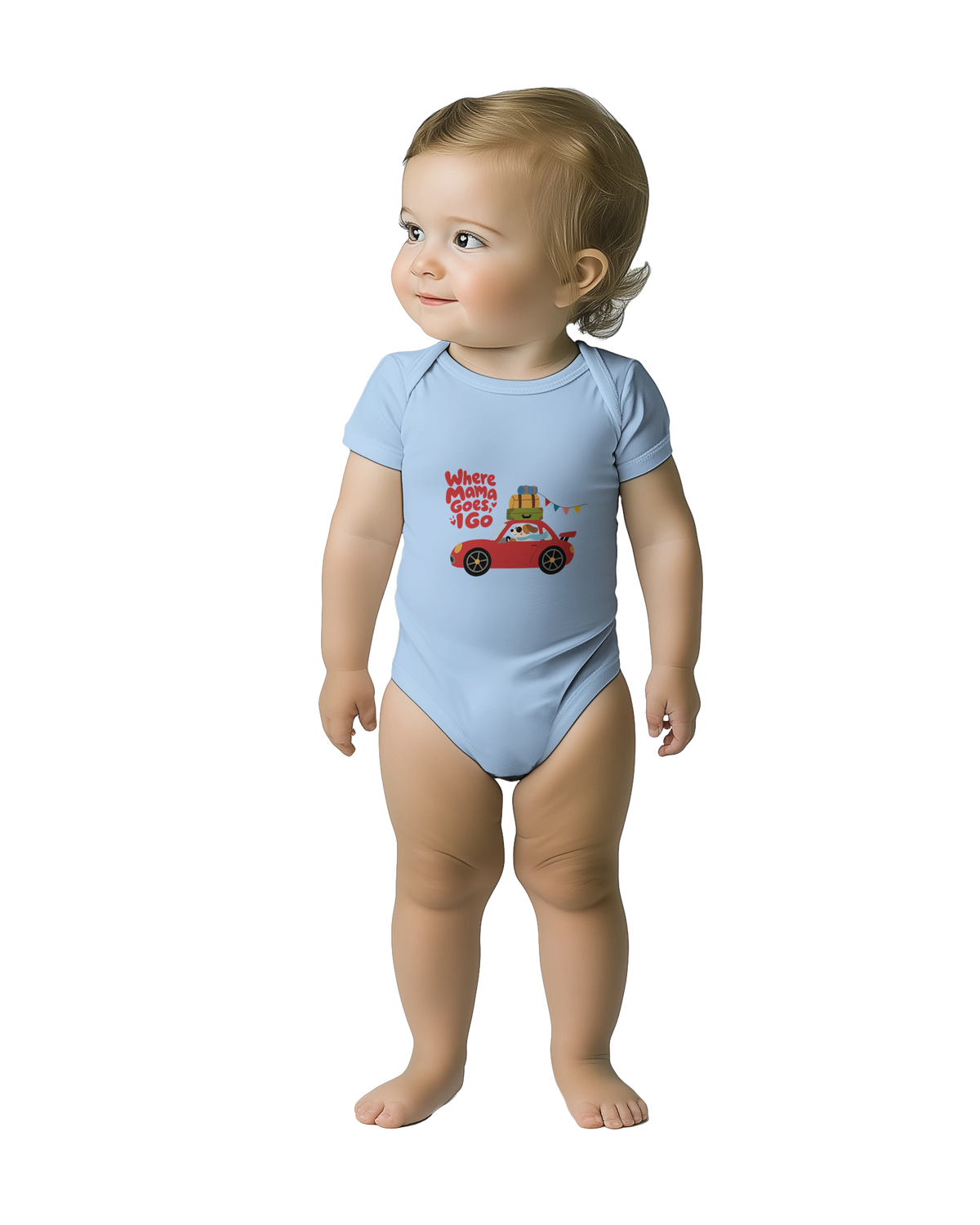 Where Mama Goes, I Go – Baby Short Sleeve Bodysuit