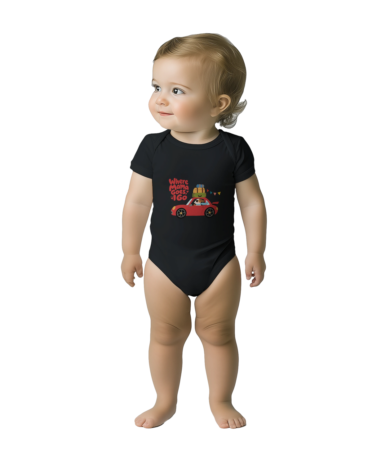 Where Mama Goes, I Go – Baby Short Sleeve Bodysuit