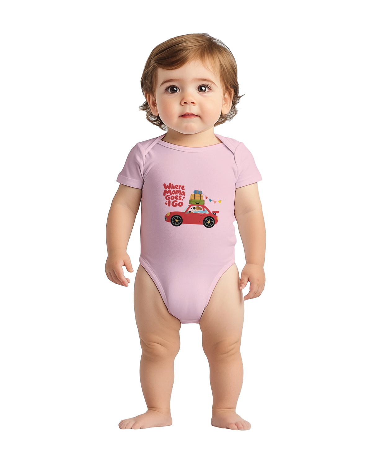 Where Mama Goes, I Go – Baby Short Sleeve Bodysuit