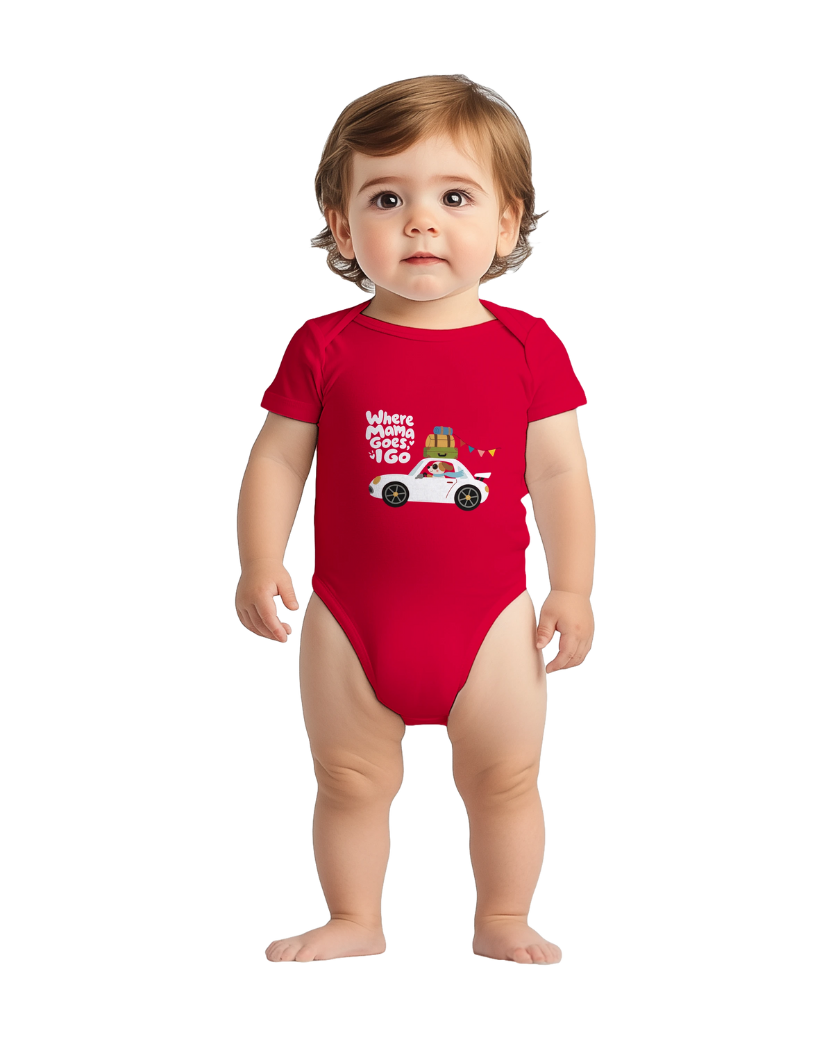 Where Mama Goes, I Go – Baby Short Sleeve Bodysuit