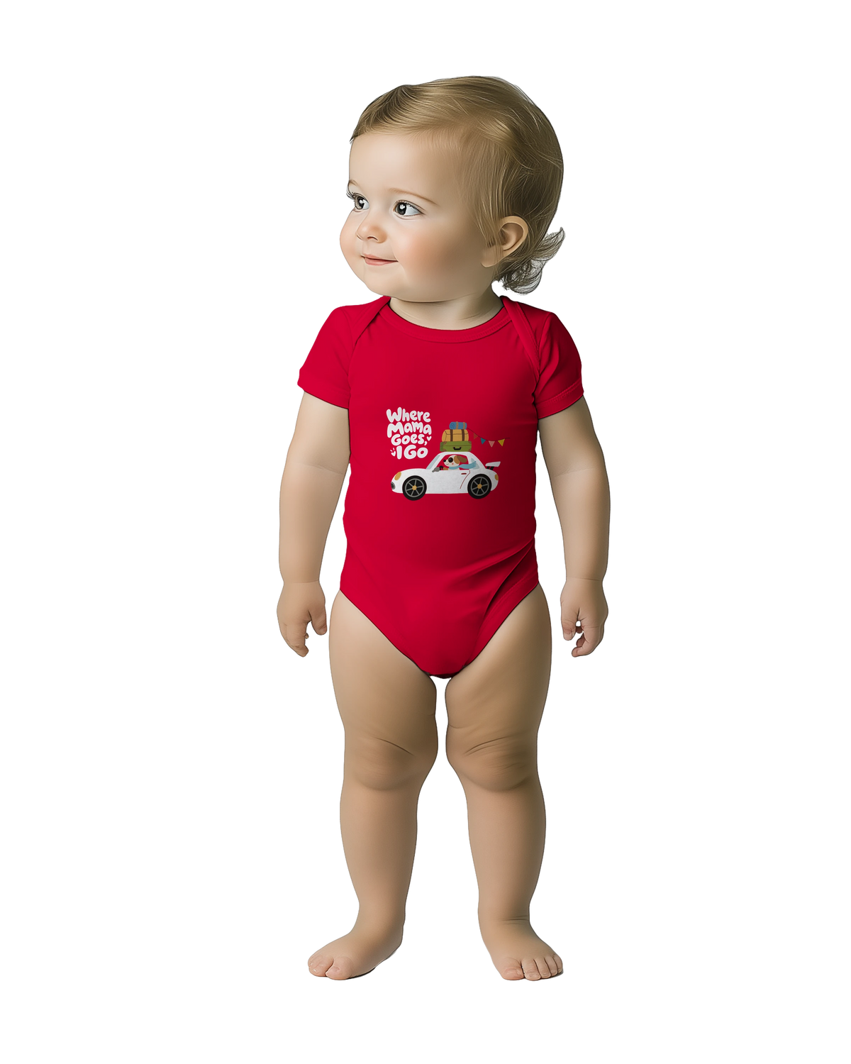 Where Mama Goes, I Go – Baby Short Sleeve Bodysuit