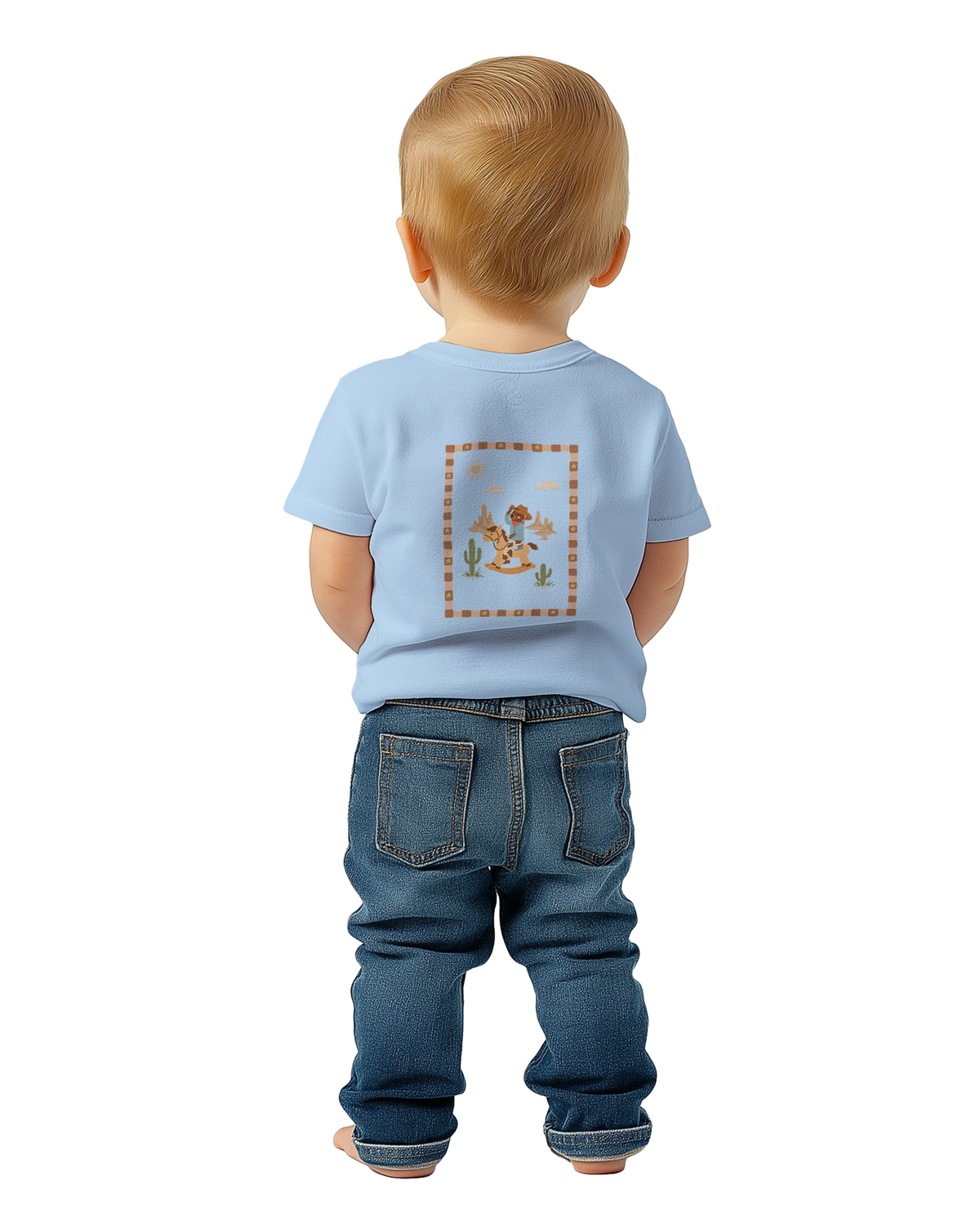 Cowboy Bear Rocking Horse – T-shirt pour bébé