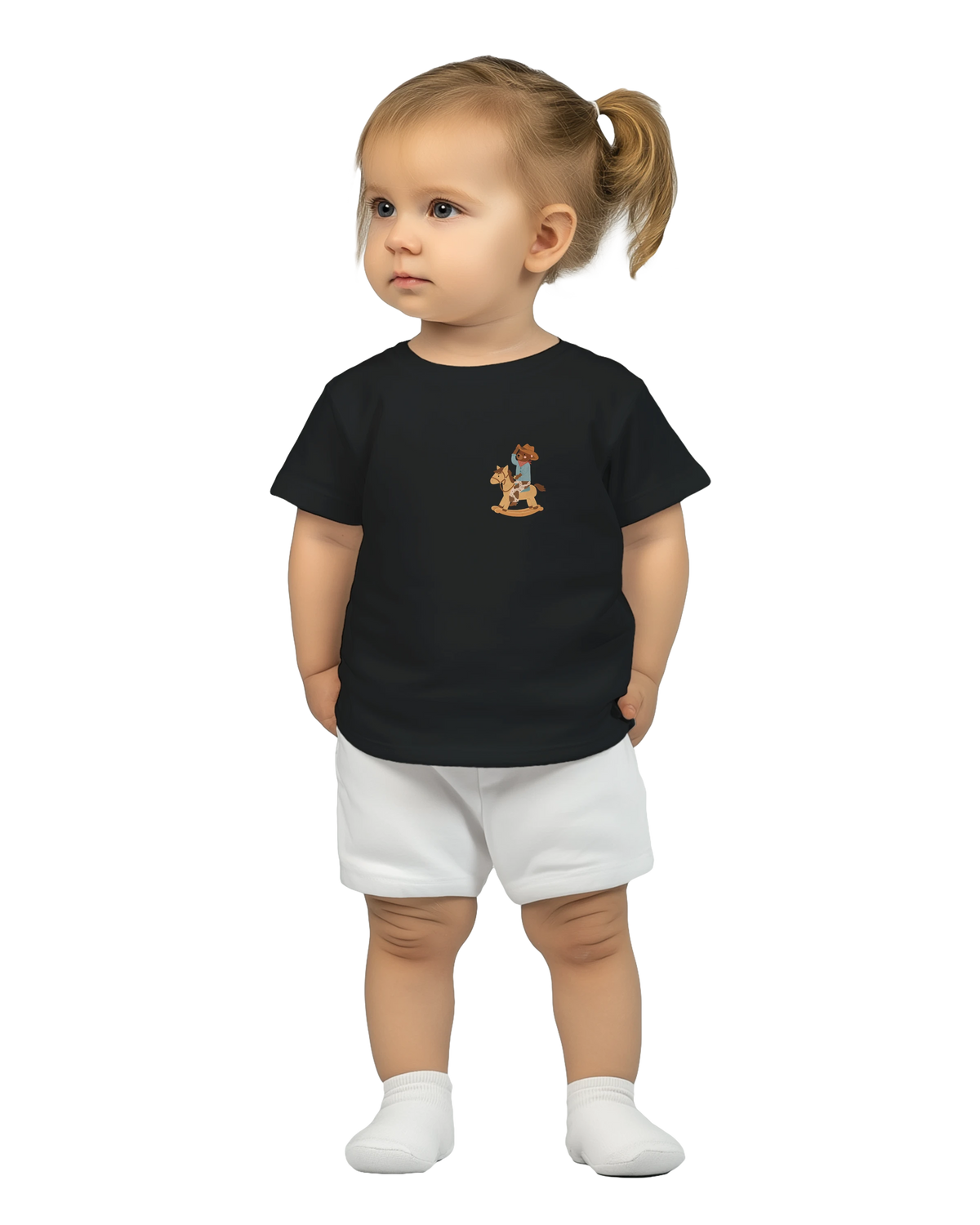 Cowboy Bear Rocking Horse – T-shirt pour bébé