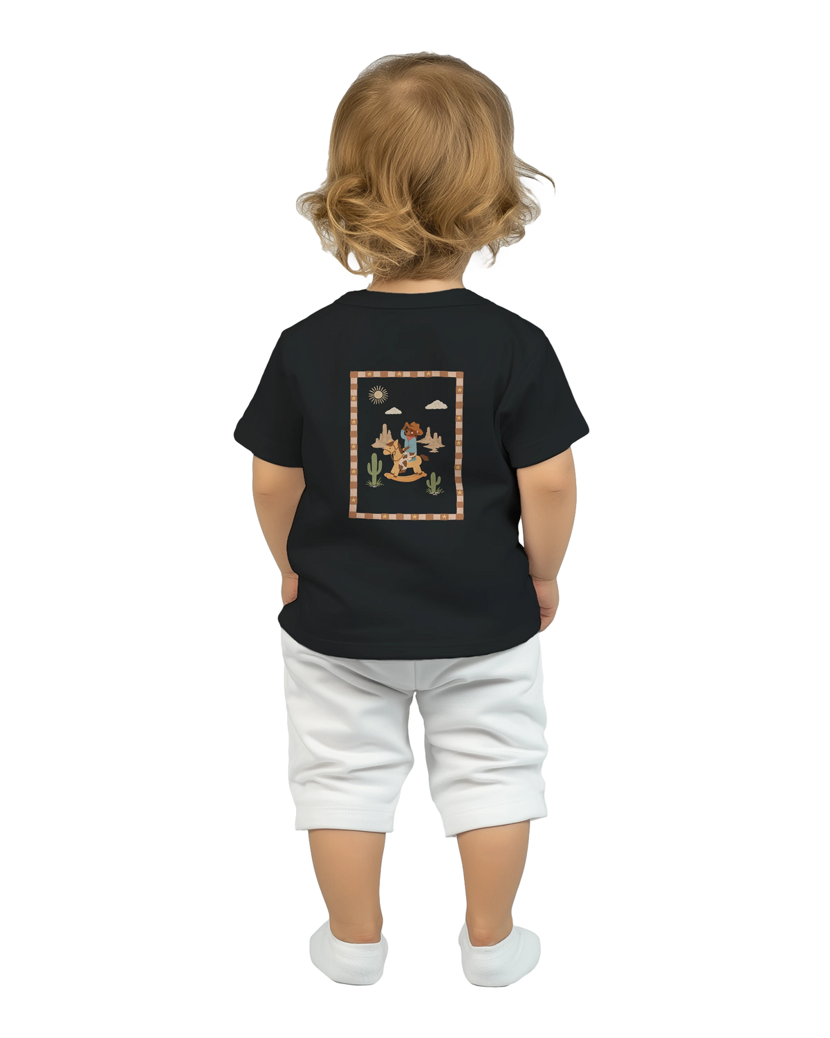 Cowboy Bear Rocking Horse – T-shirt pour bébé