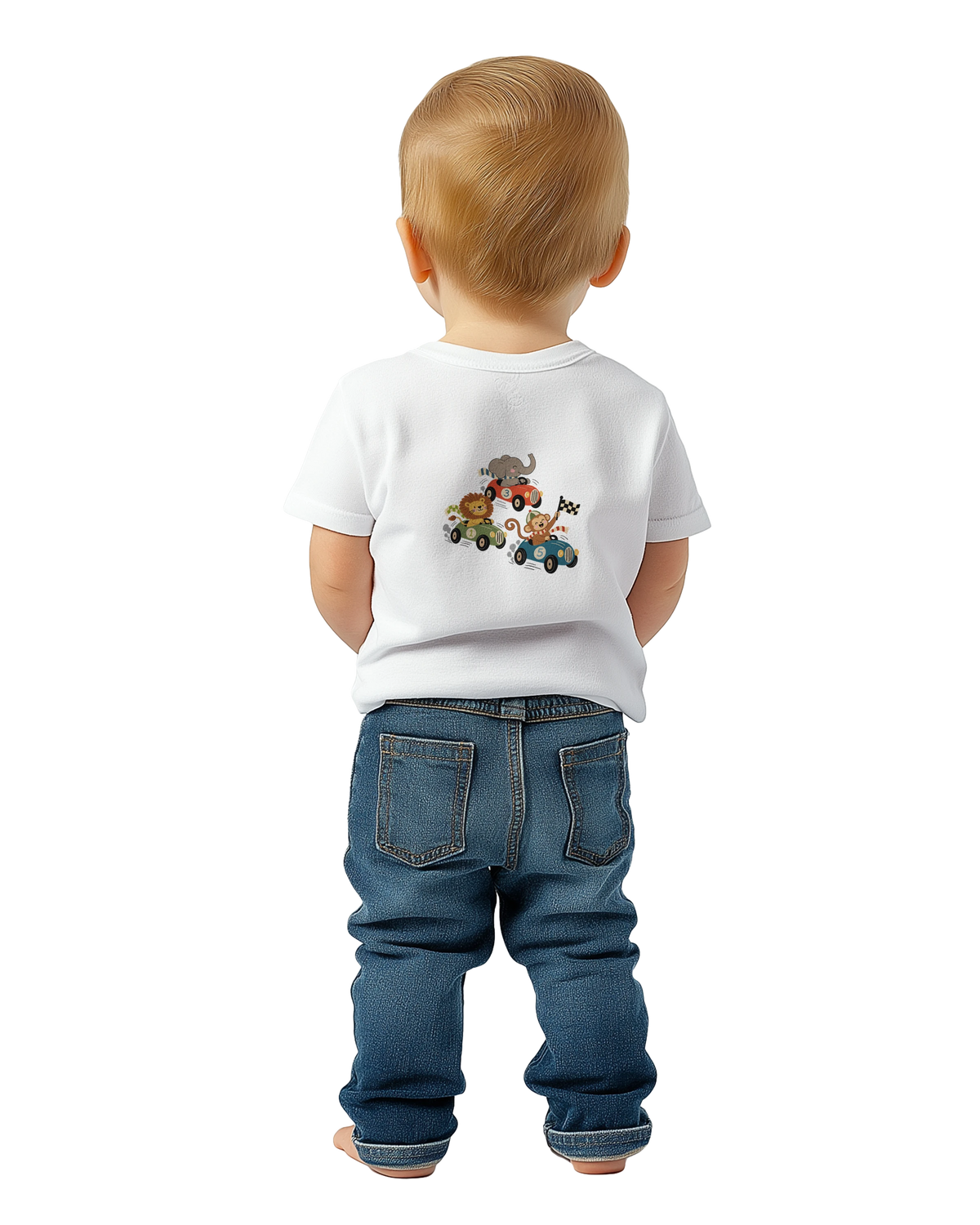 Tiny Driver, Animal Race – Baby T-Shirt