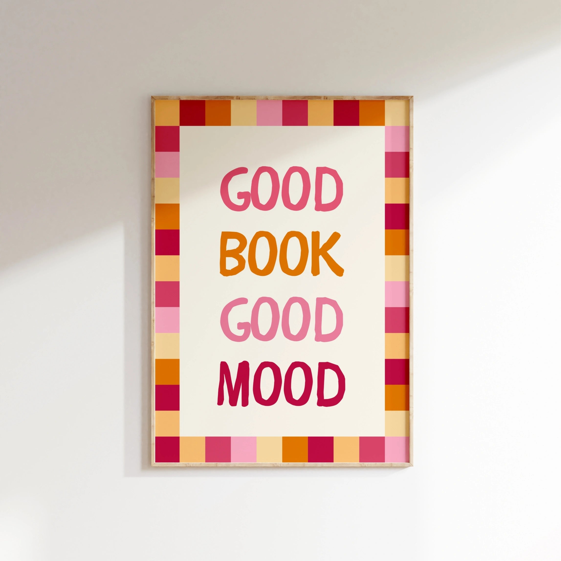 Impression « Bon livre, bonne humeur » – Décoration murale colorée pour amoureux des livres