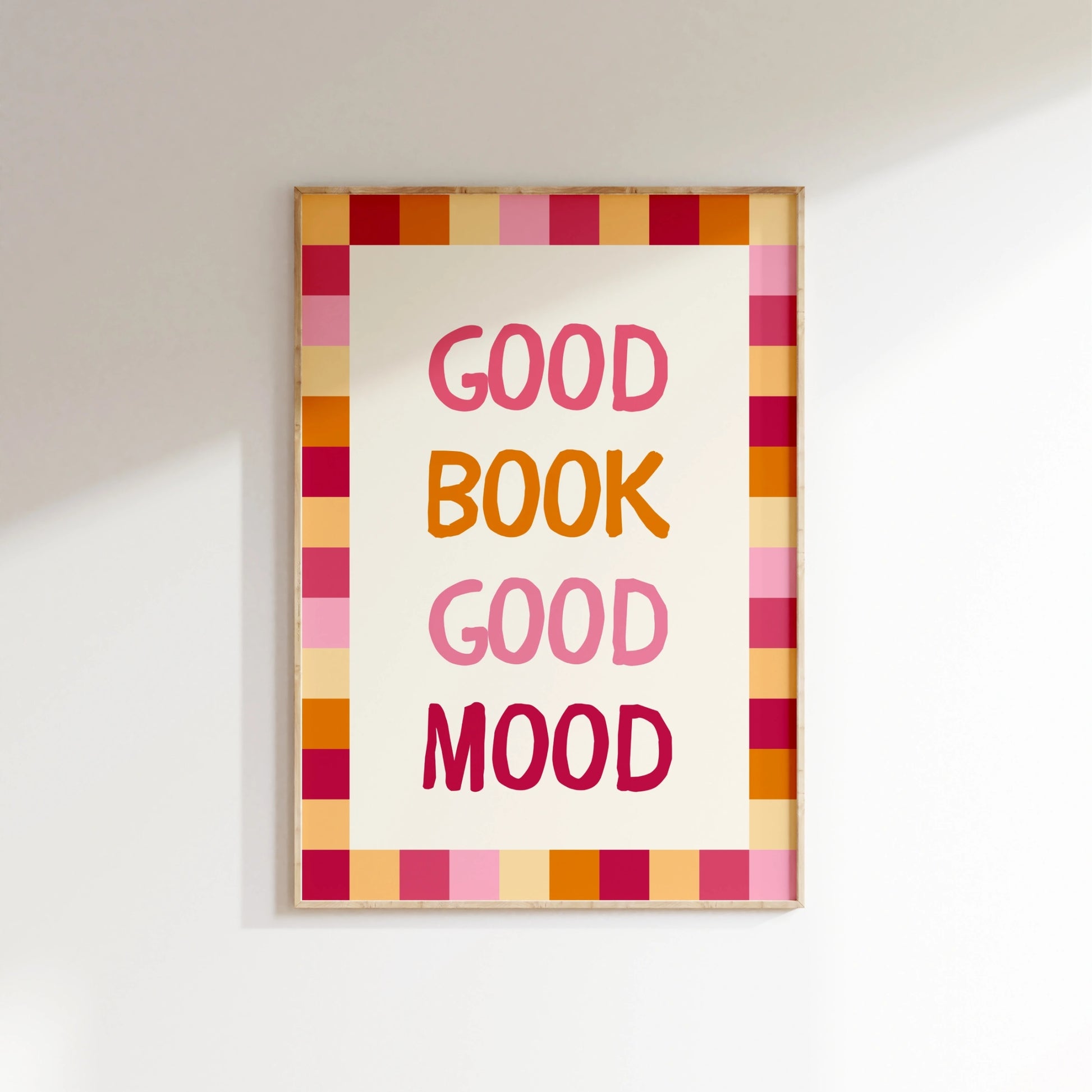 Good Book Good Mood Print – Colorful Book Lover Wall Art