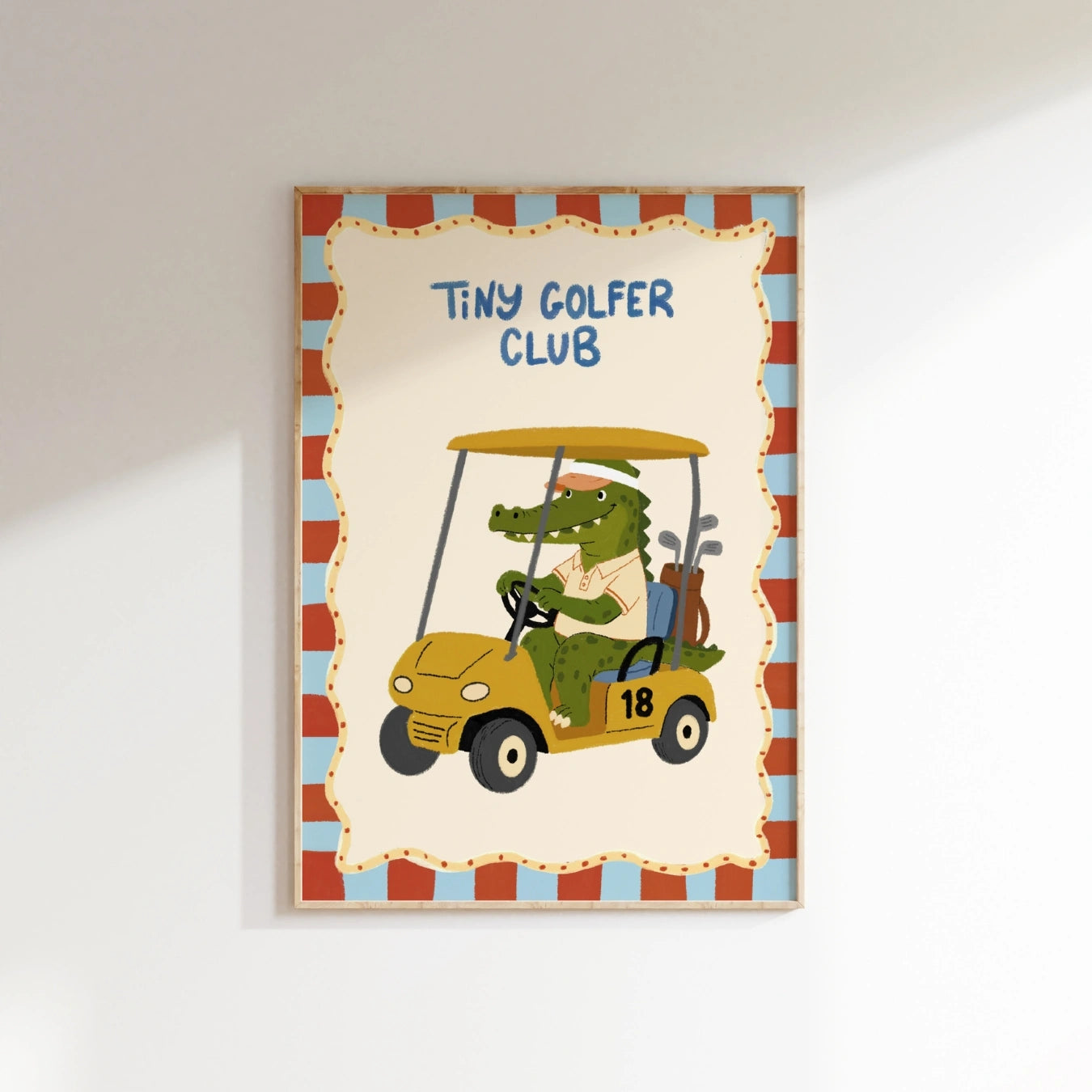 Alligator Golf Print, Kids Sports Wall Art