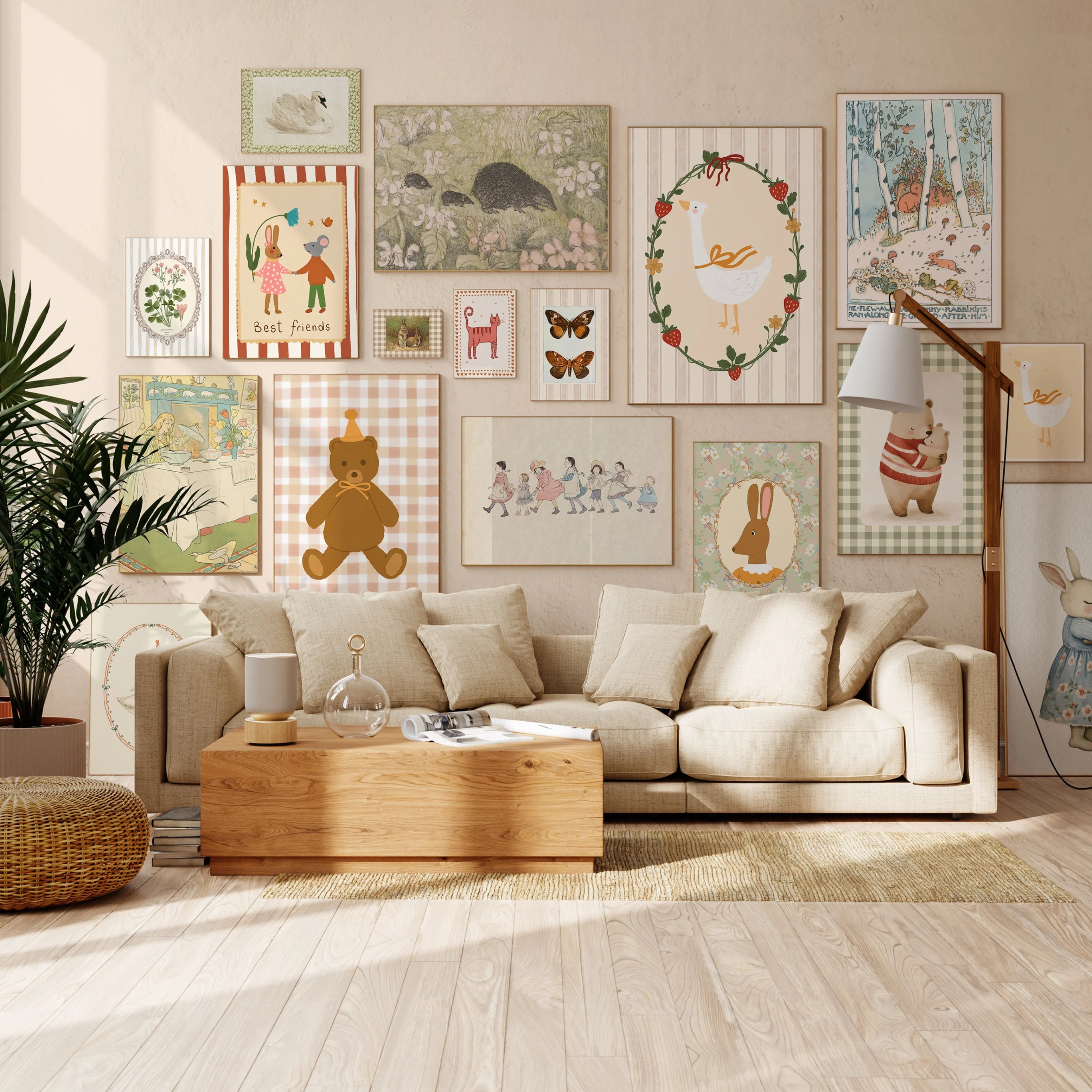 Chambre d'enfant vintage faite à la main, plus de 140 impressions