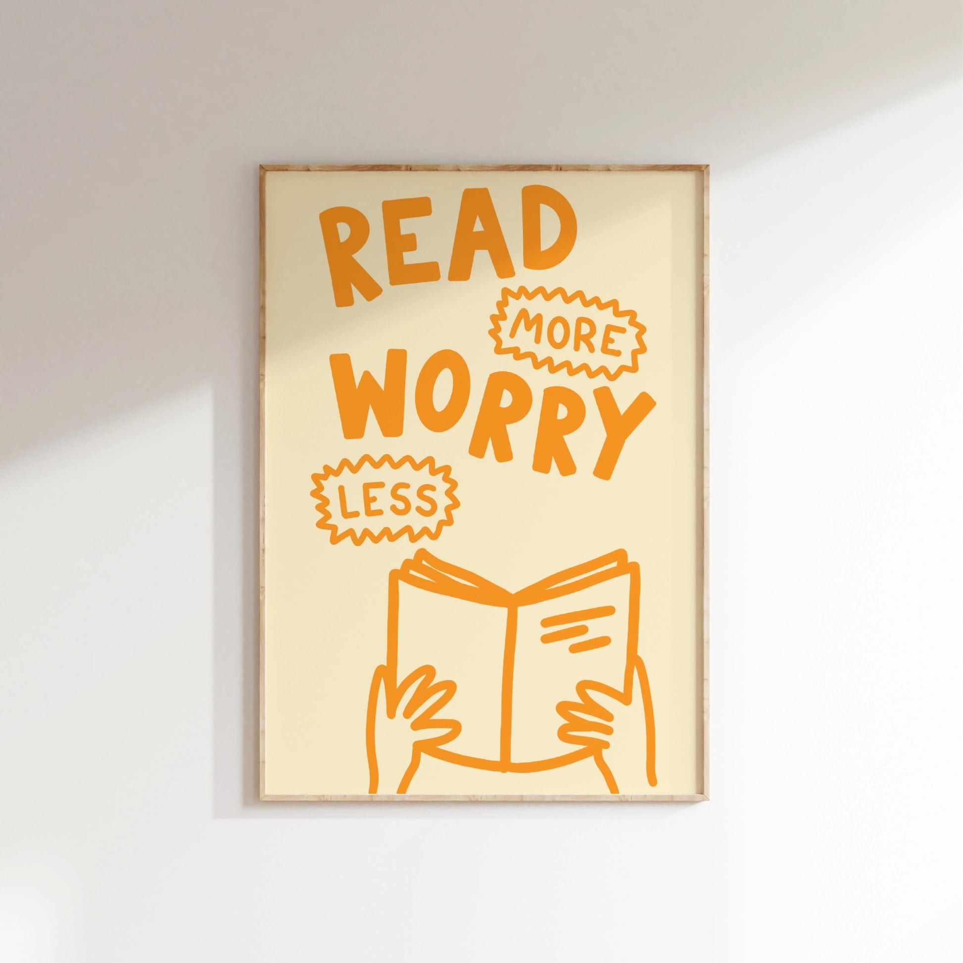 Read More Worry Less Print – Fun Book Lover Wall Art