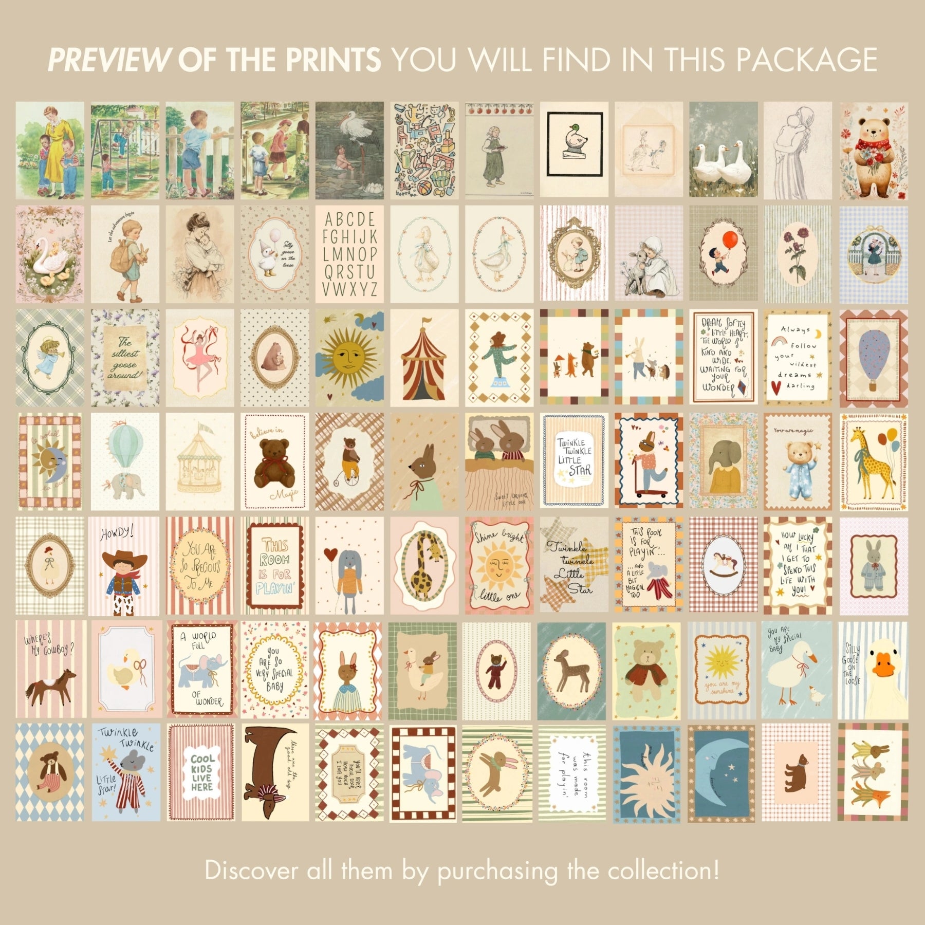 Handmade Nursery Collection Vol 2, over 500 prints (Instant Download)