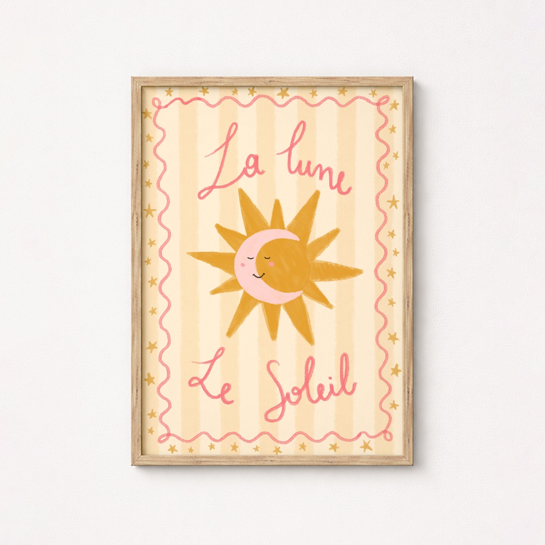 La Lune La Soleil Wall Art – French Sun and Moon Poster