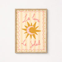 La Lune La Soleil Wall Art – French Sun and Moon Poster