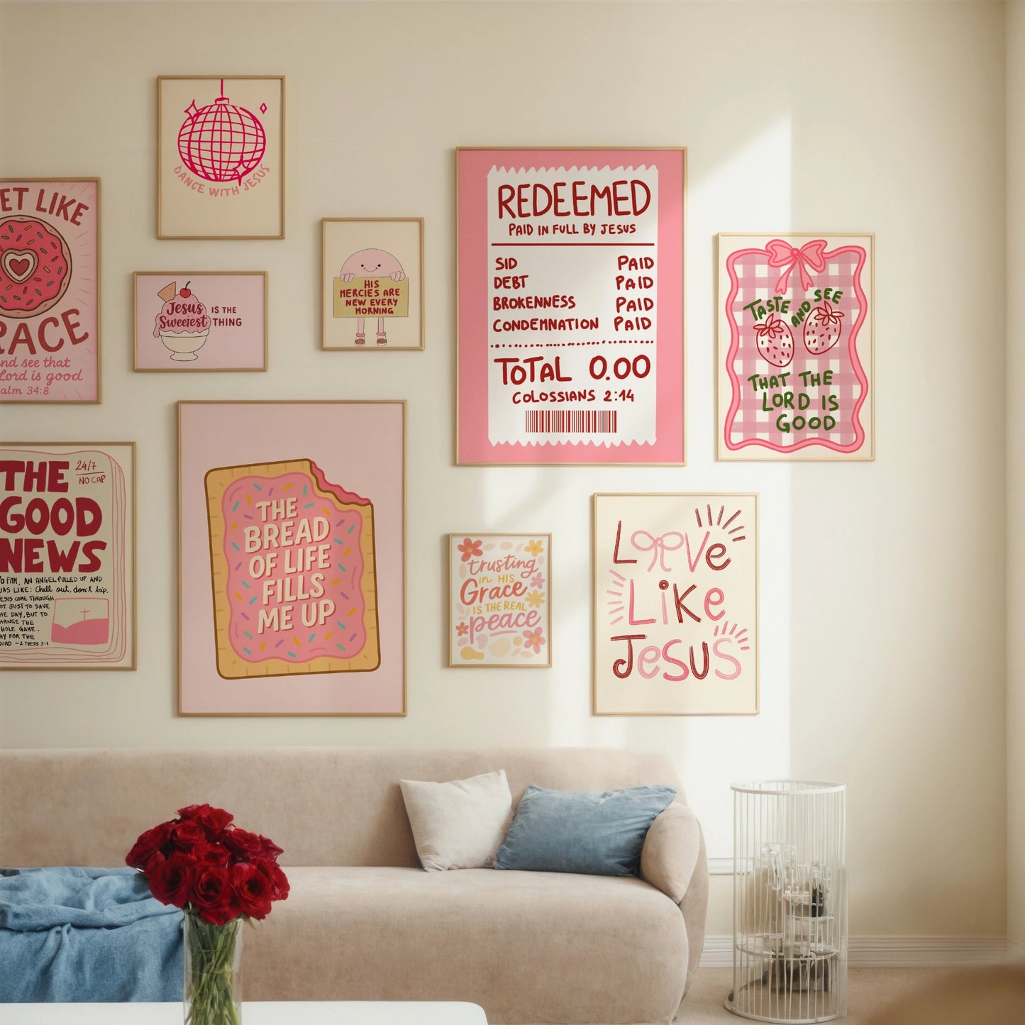 Handmade Pink Christian, over 100 prints