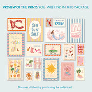 Trendy Summer – Set di stampe da parete – 20 illustrazioni stampabili
