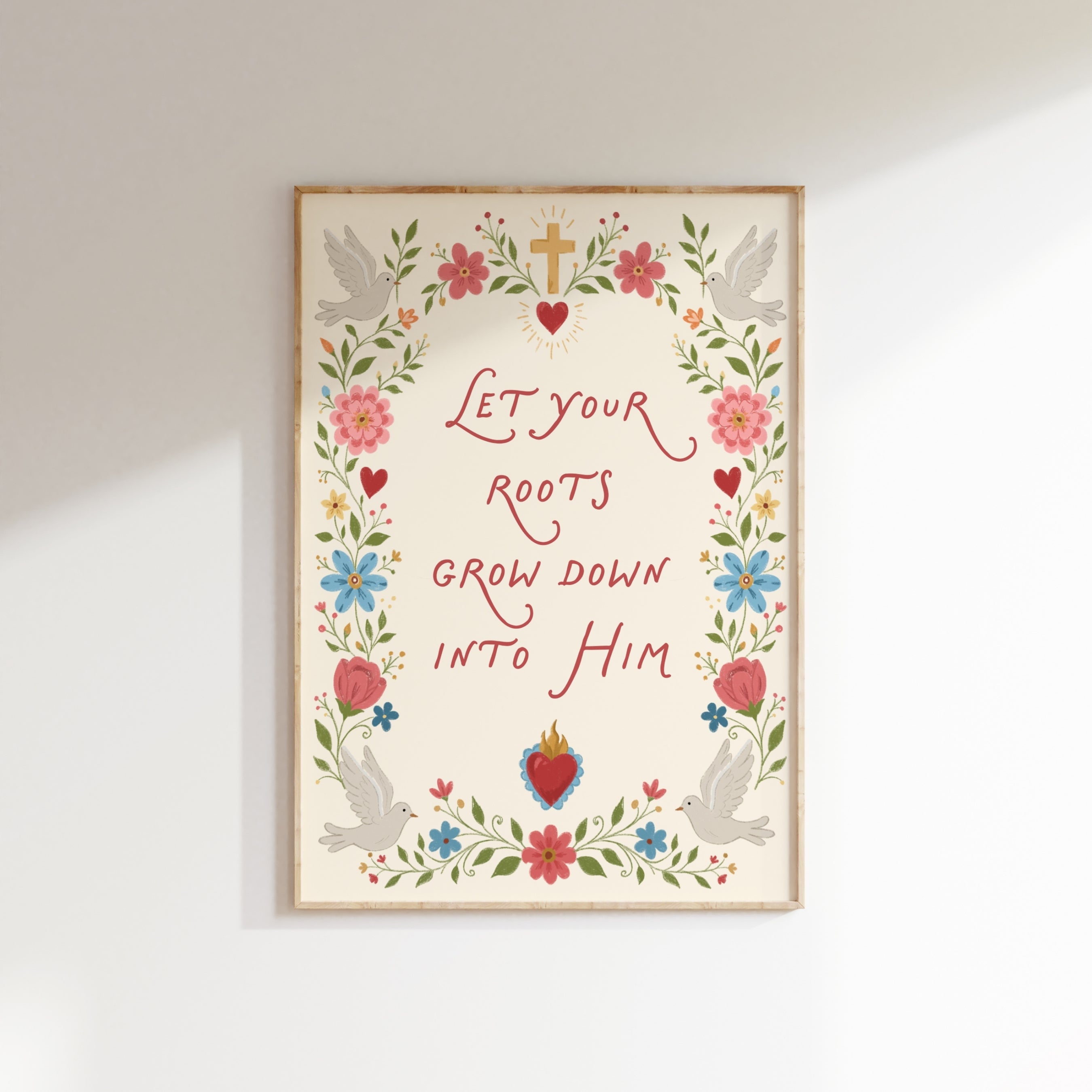 Decorazione floreale con versetti biblici, decorazione murale cristiana