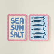 Sea Sun & Sardines – Coastal Wall Art Set of 2