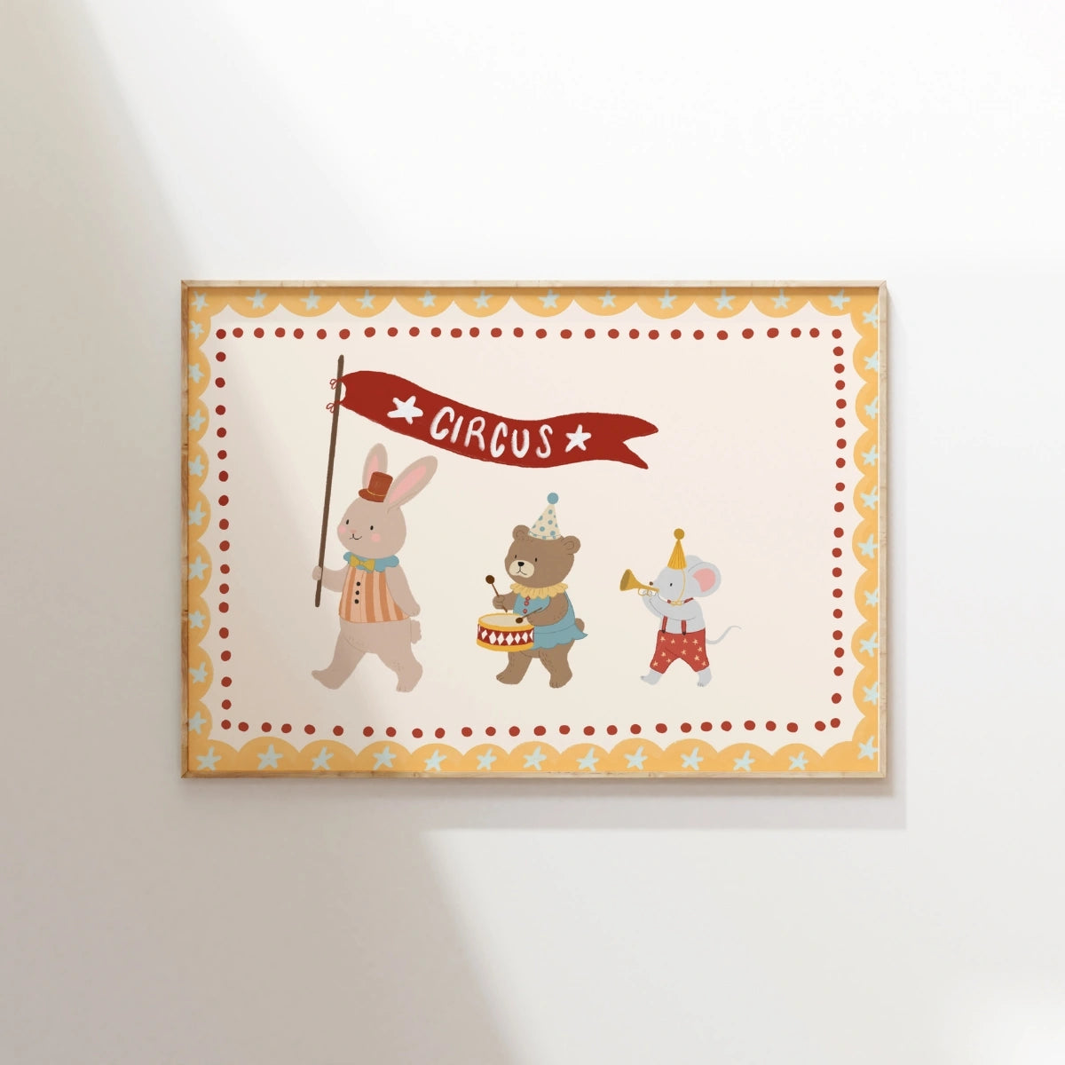 Whimsical Circus Animals Print, Circus Nursery Decor