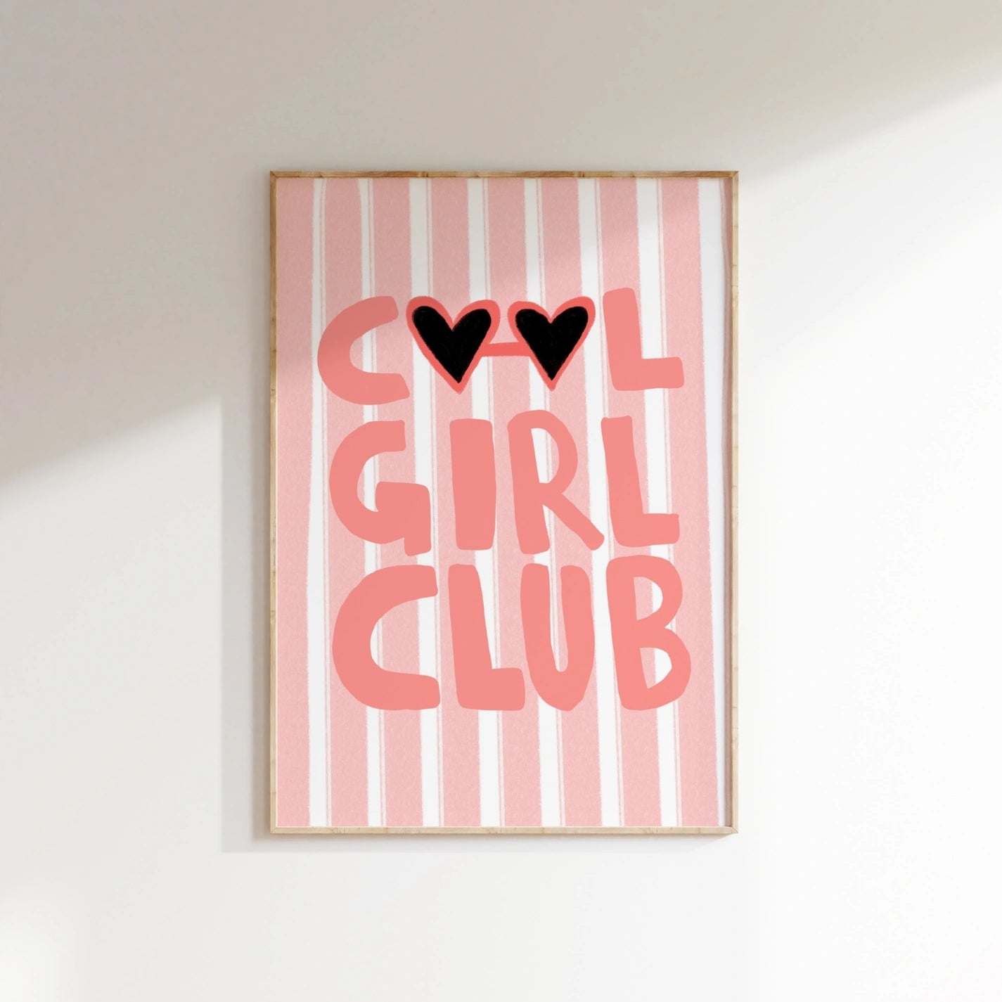 Cool Girl Club Wall Art – Preppy Girl Poster Print, Girls Room Decor