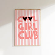 Cool Girl Club Pink Stripes – Nursery & Kids Wall Art