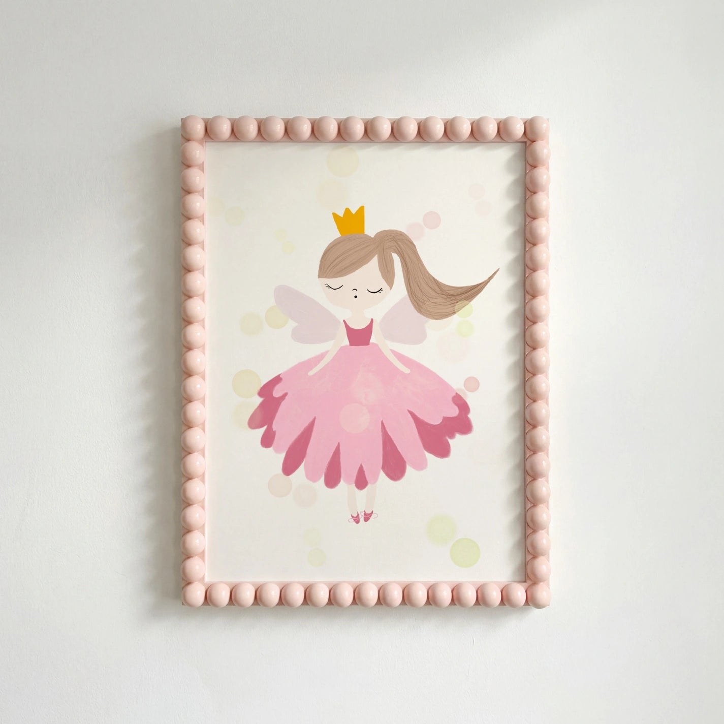 Pink Fairy Princess Wall Art - Girl's Room Decor Print, Girls Room Decor